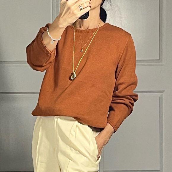 Pierre Cardin vintage 100% cotton terracotta sweater size S - Picture 1 of 12